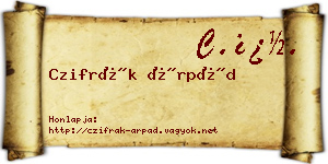 Czifrák Árpád névjegykártya