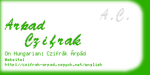 arpad czifrak business card