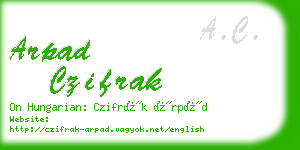 arpad czifrak business card